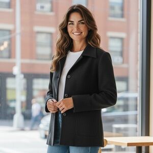 Halston Heritage Elegant Black Jacket, Sophisticated Elevated Workwear Size 4